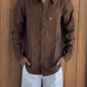 STRIPED SHIRT(BROWN)