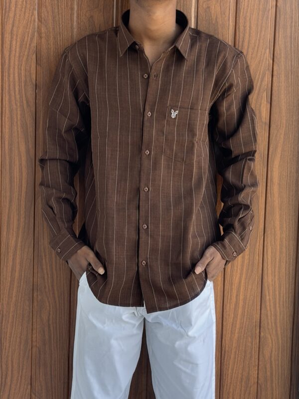 STRIPED SHIRT(BROWN)