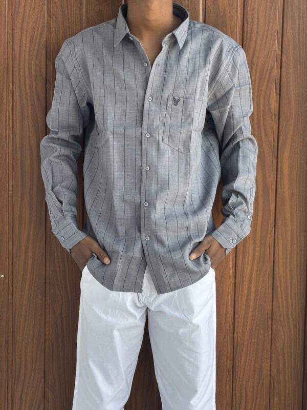 STRIPED SHIRT(GREY)