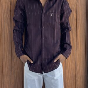 STRIPED SHIRT(MAROON)