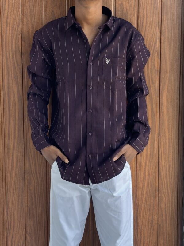 STRIPED SHIRT(MAROON)