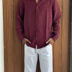 LINEN SHIRT(MAROON)