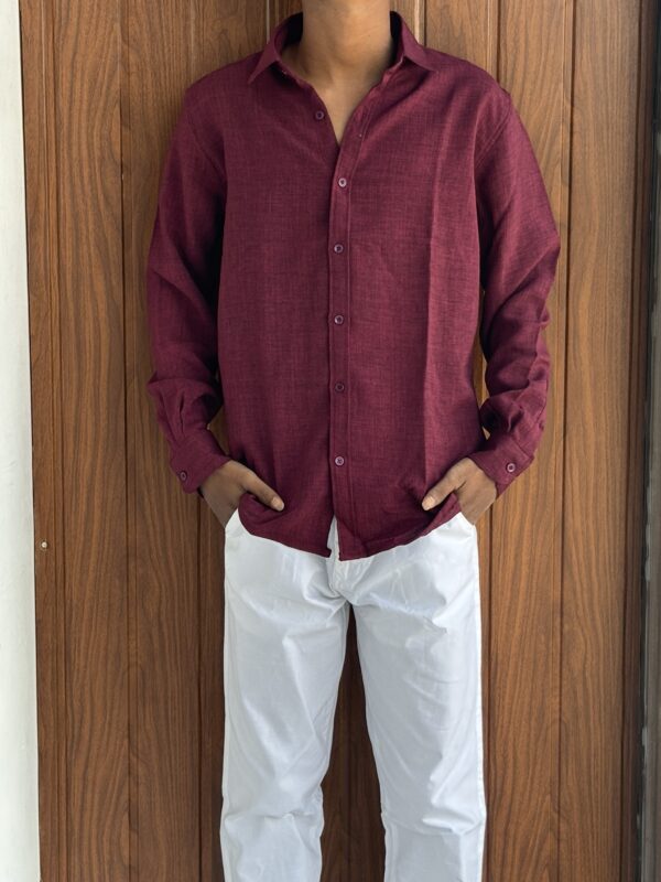 LINEN SHIRT(MAROON)