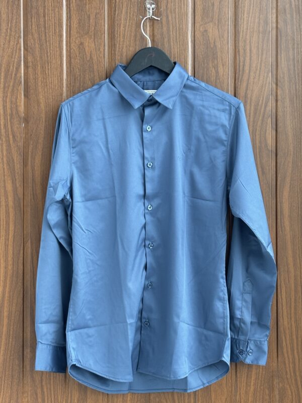 SATIN SHIRT(BLUE)