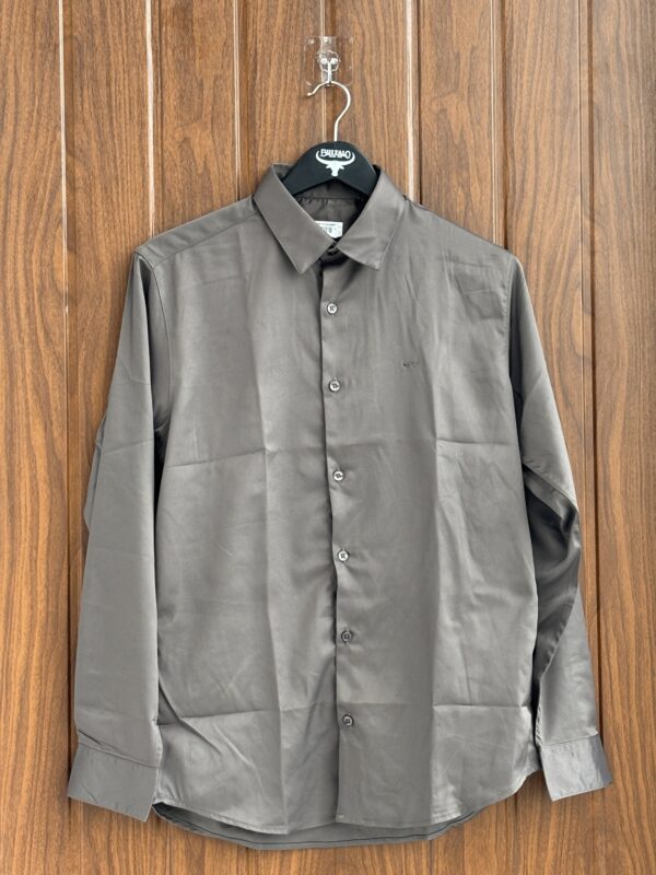 SATIN SHIRT(DARK BROWN)