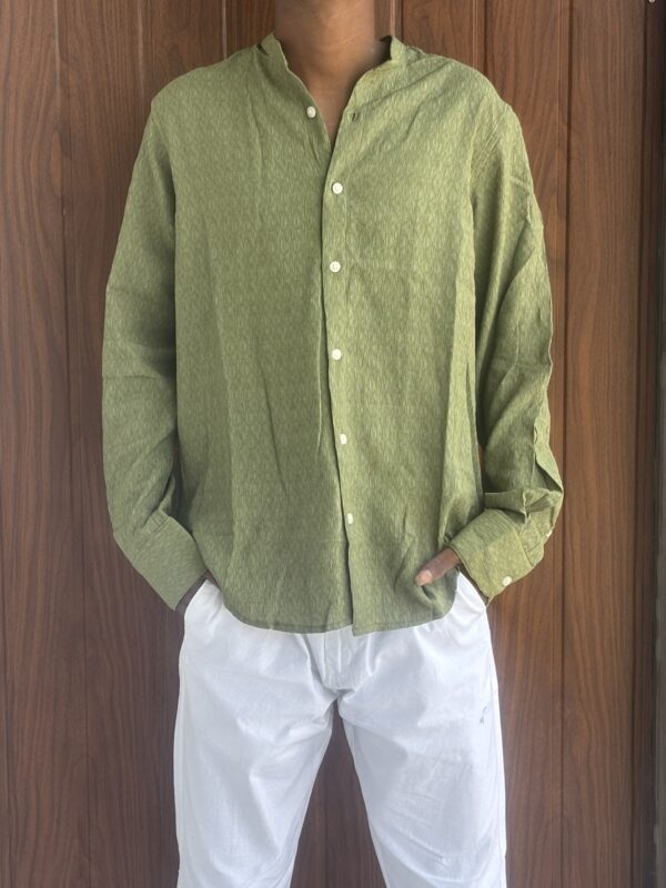 MANDARIN COLLOR SHIRT(DARK GREEN)