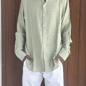 MANDARIN COLLOR SHIRT(PISTA GREEN)