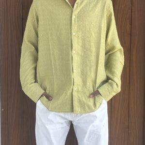 MANDARIN COLLOR SHIRT(BRIGHT GREEN)