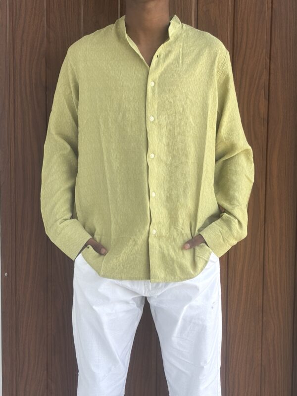 MANDARIN COLLOR SHIRT(BRIGHT GREEN)