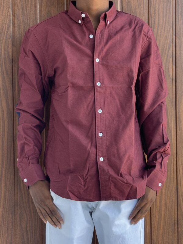ELBOW PATCH SHIRT(MAROON) - Image 2