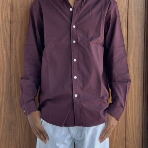 PLAIN SHIRT(WINE RED)