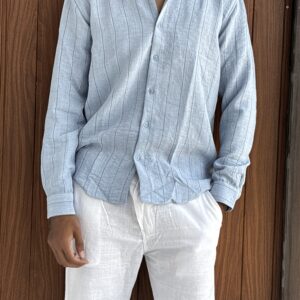 LINEN STRIPES(SKY BLUE)