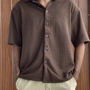 HALF SLEEVE SHIRT(BROWN)