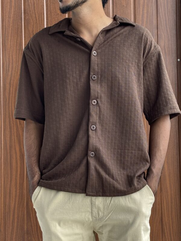 HALF SLEEVE SHIRT(BROWN)