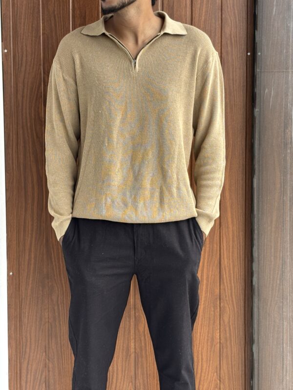 ZIPPER POLOS(BROWN)