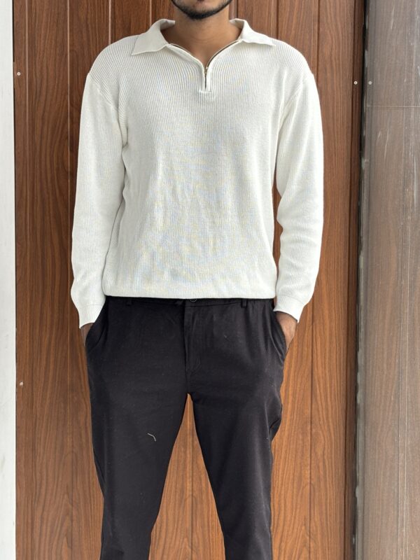 ZIPPER POLOS(WHITE)