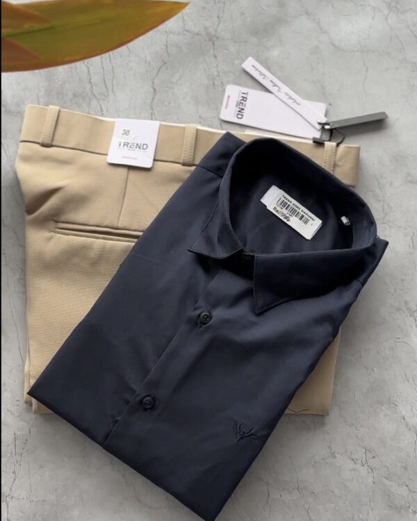 SATIN SHIRTS(NAVY BLUE)
