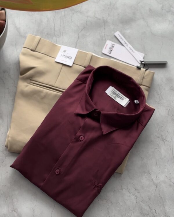 SATIN SHIRTS(MAROON)
