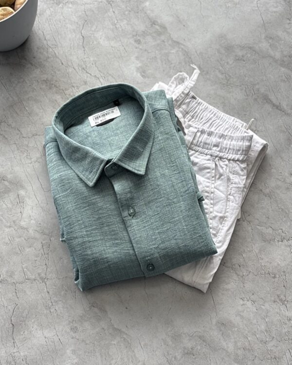 LINEN SHIRTS(SEA BLUE)