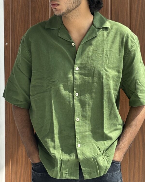 HALF SLEEVE LINEN(GREEN)