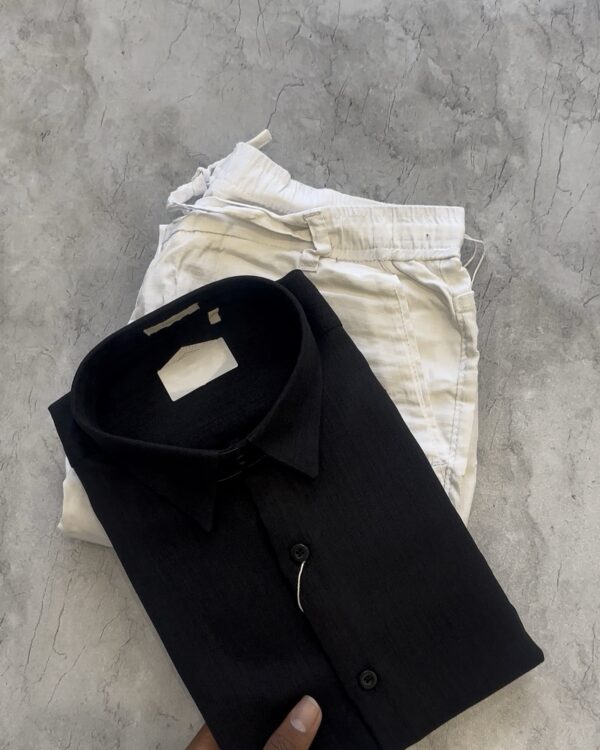 LINEN SHIRTS(NAVY BLUE)