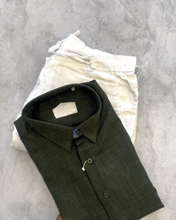 LINEN SHIRTS(DARK GREEN)