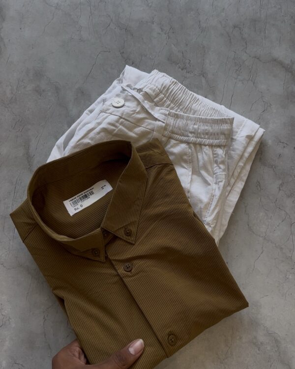 MINI STRIPE SHIRTS(BROWN)