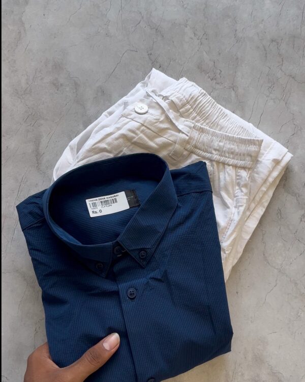 MINI STRIPE SHIRTS(NAVY BLUE)