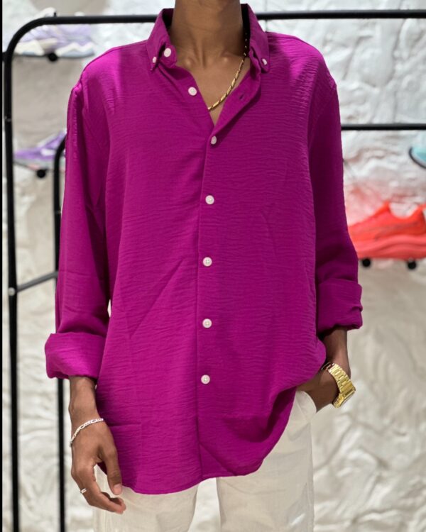 DOWNBUTTON SHIRTS(BRIGHT PINK)