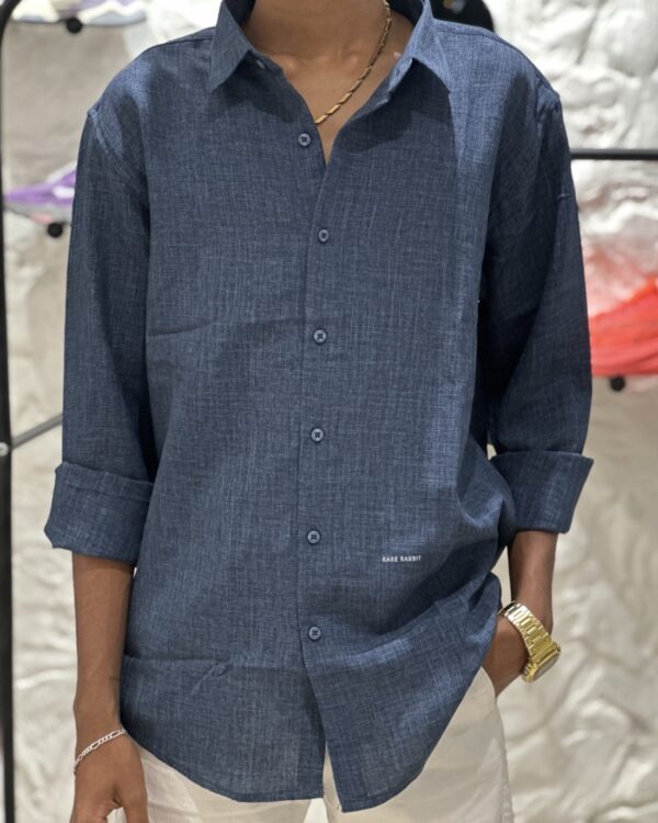 LINEN SHIRTS(NAVY BLUE)