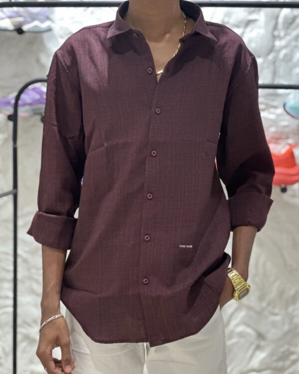 LINEN SHIRTS(MAROON)