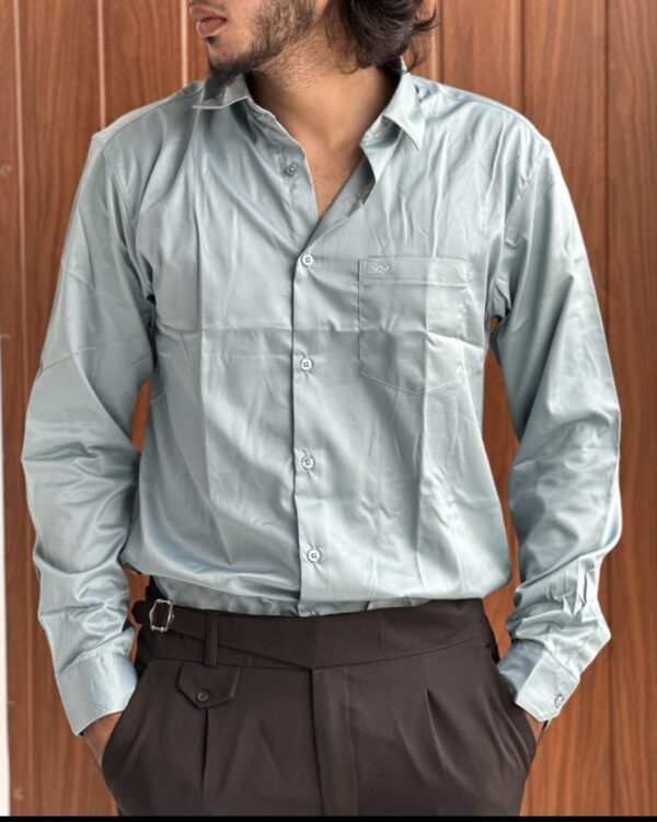 SATIN SHIRTS(STEEL GREEN)