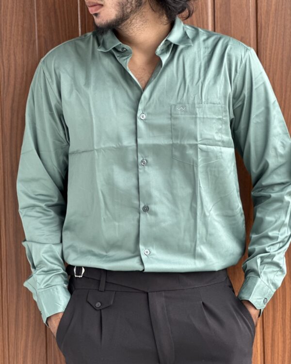 SATIN SHIRTS(PISTA GREEN)