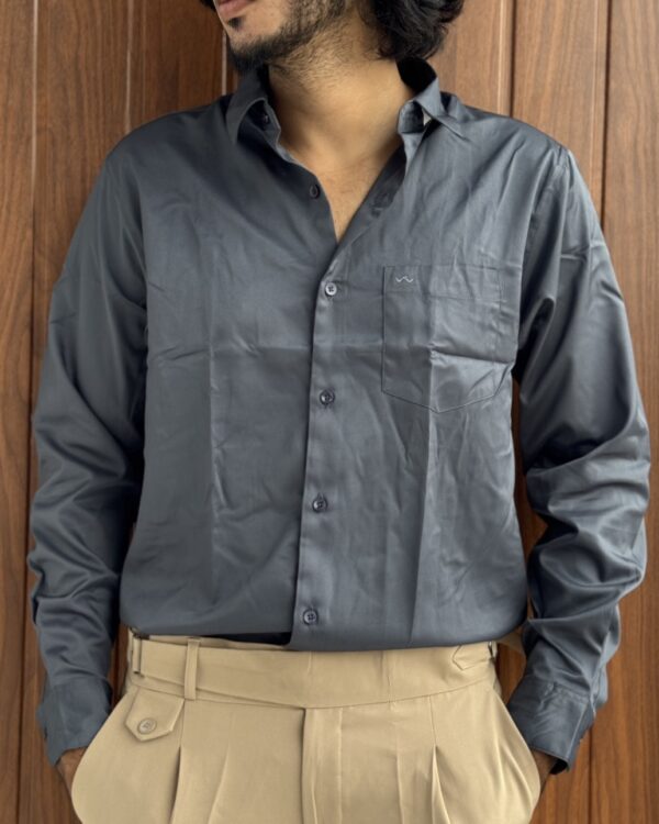 SATIN SHIRTS(GREY)