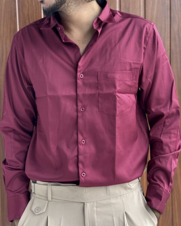 SATIN SHIRT(MAROON)