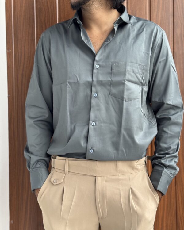 SATIN SHIRTS(STEEL ASH)