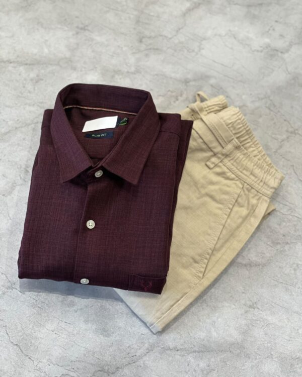 PLAIN SHIRT(WINE RED)