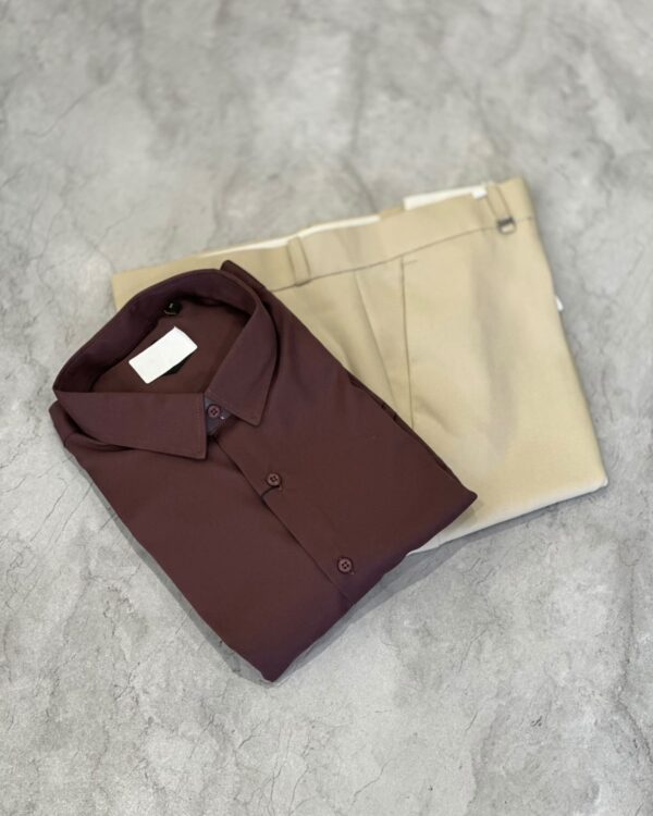 SATIN SHIRTS(BROWN)