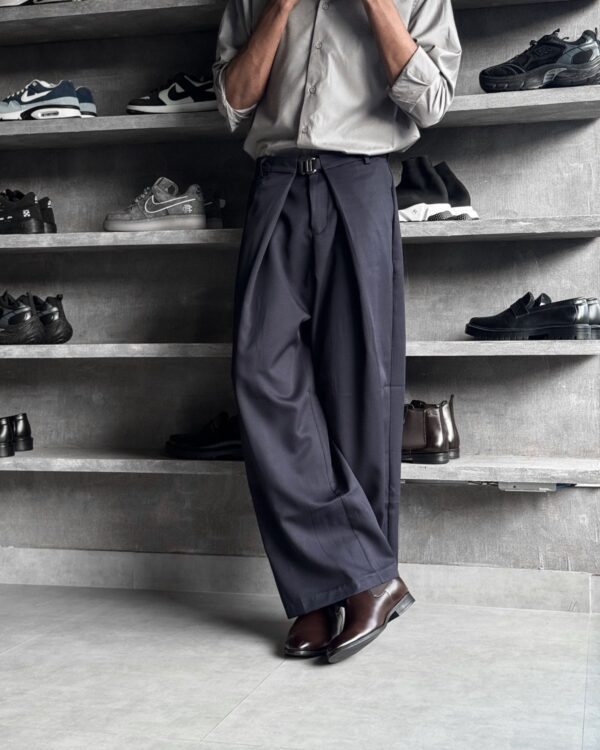 PLEATED PANTS(NAVY BLUE)
