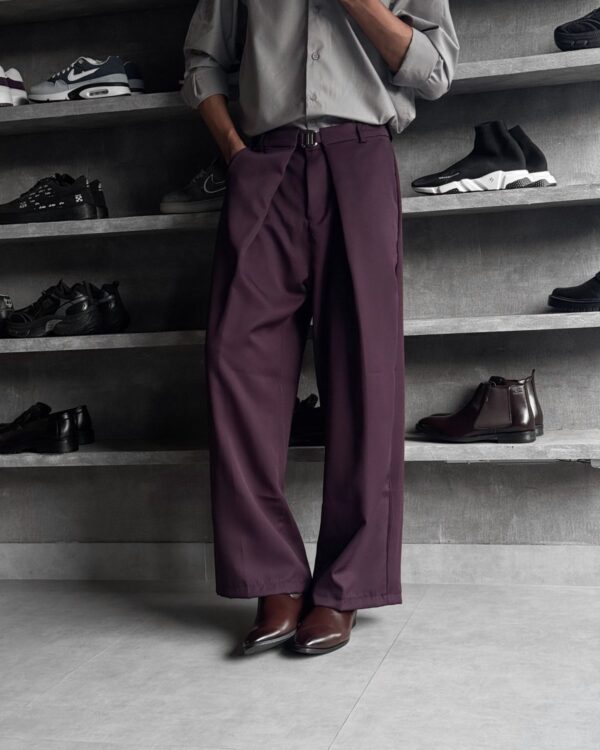 PLEATED PANTS(WINE RED )