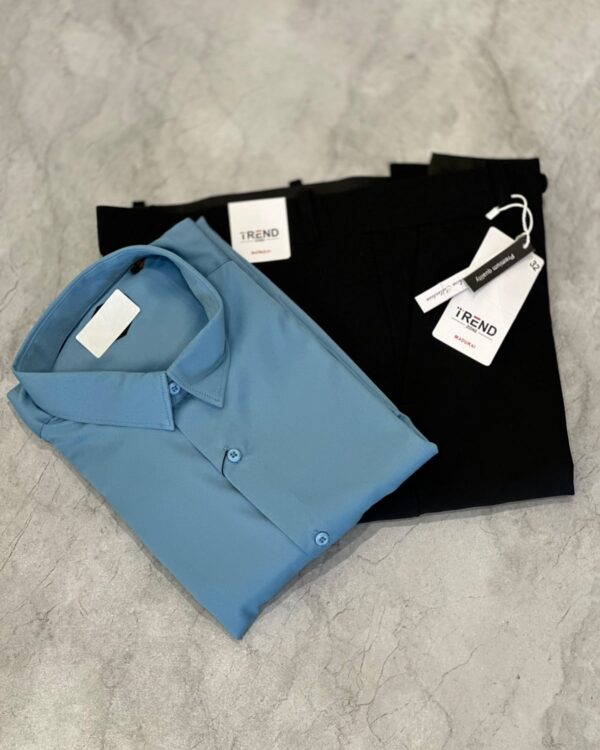 SATIN SHIRTS(BLUE)