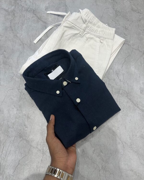 LINEN SHIRTS(NAVY BLUE)