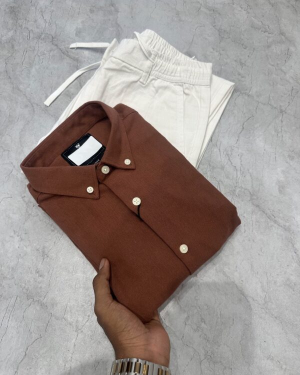 LINEN SHIRTS(BRICK RED)