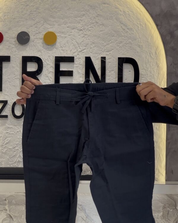 LINEN SHORTS(NAVY BLUE)