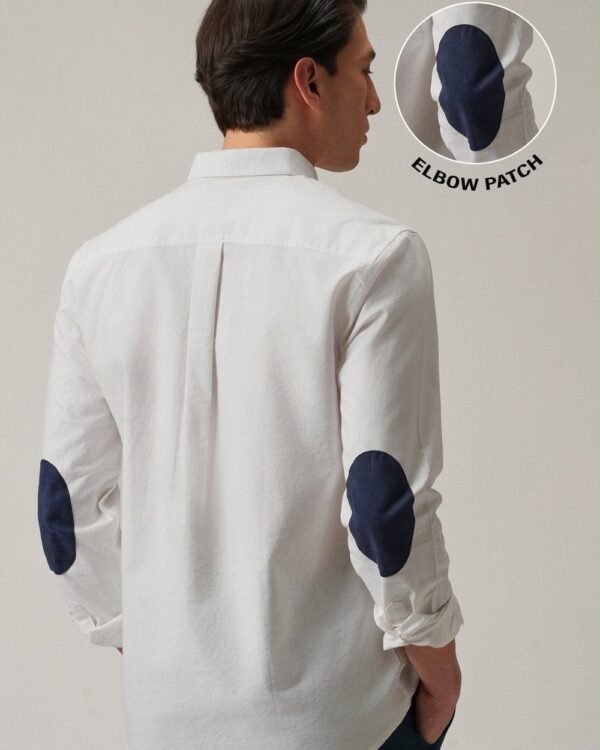 ELBOW PATCH SHIRTS(WHITE)