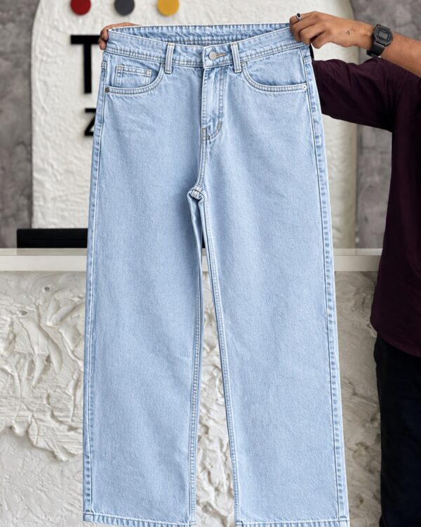 STRAIGHT FIT PANTS(ICE BLUE)