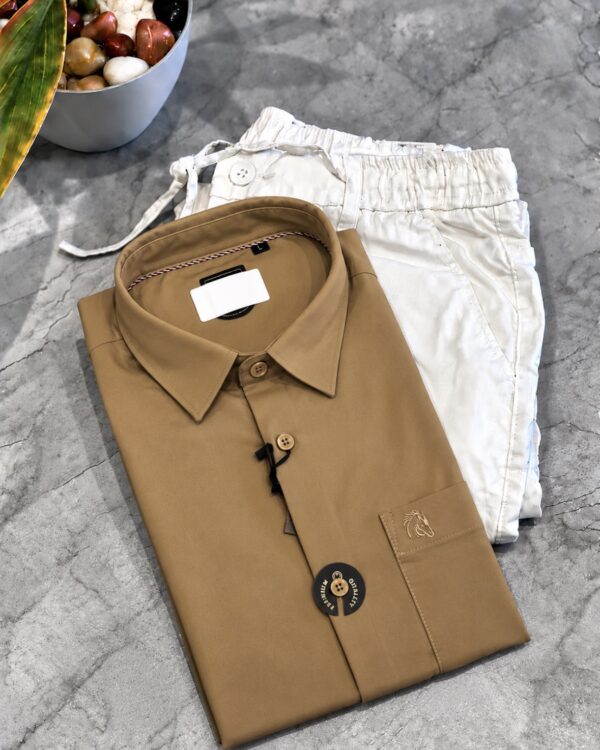 PLAIN SHIRTS(CAMEL BROWN)