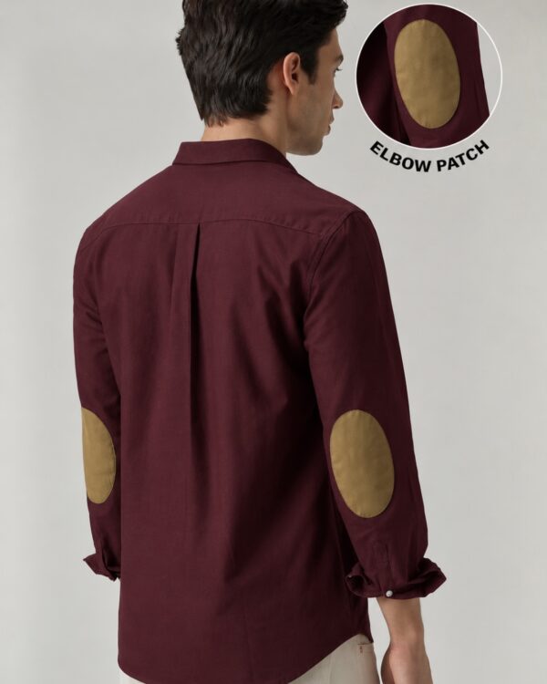 ELBOW PATCH SHIRTS(MAROON)