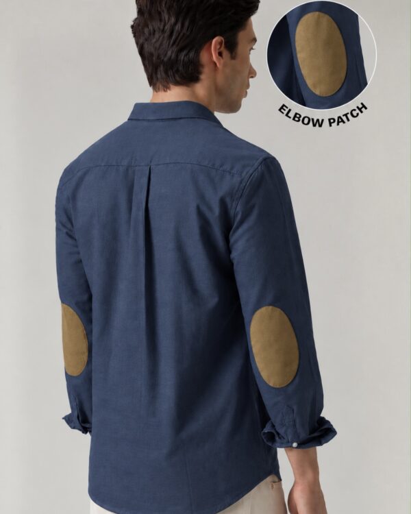 ELBOW PATCH SHIRTS(NAVY BLUE)
