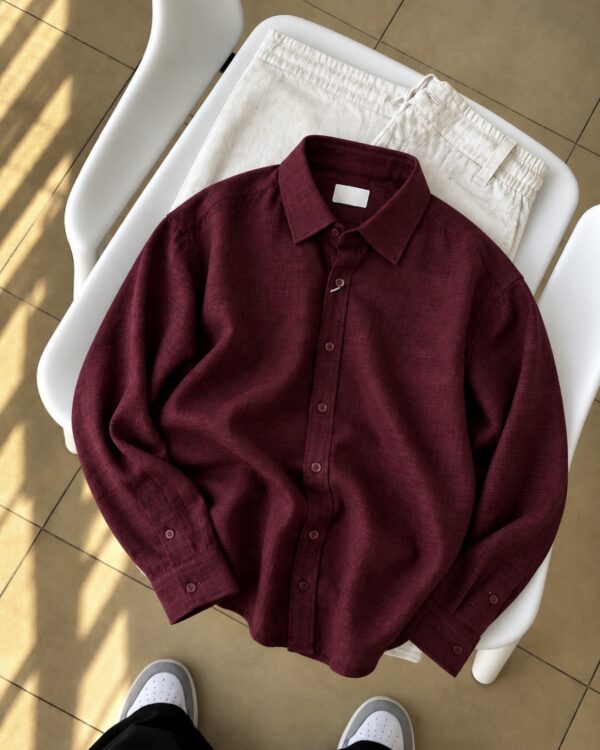 LINEN SHIRTS(MAROON)